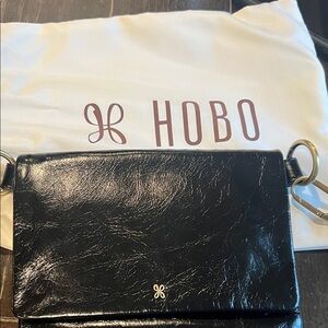 HOBO Shiny Black Leather Women's Bag